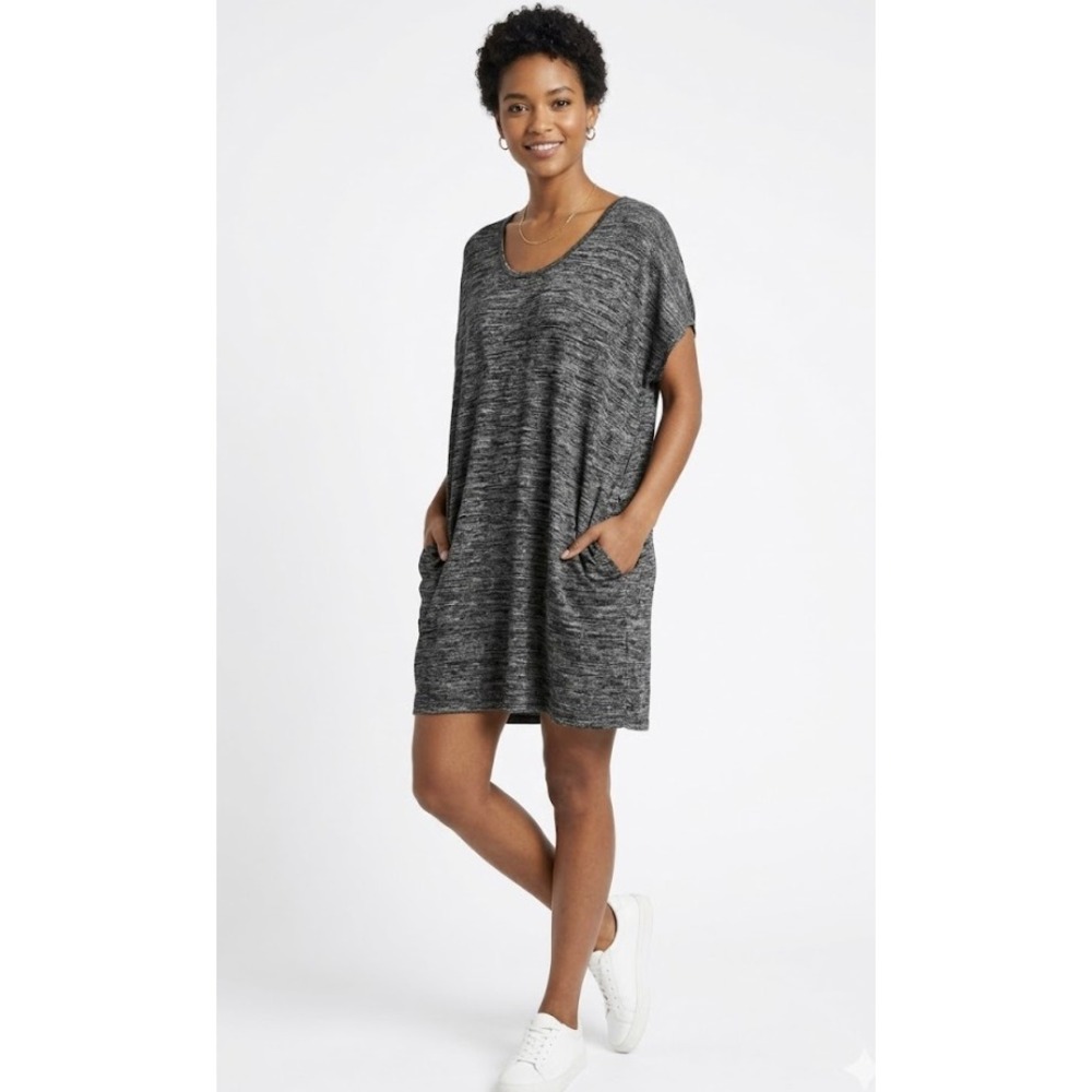 Wilfred Free Aritzia Lorelei Tunic Knit Dress‎ Gray Dolman Sleeve Shift Medium